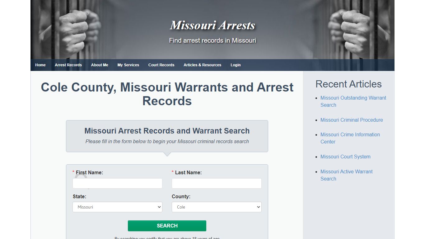 Cole County, Missouri Warrants and Arrest Records