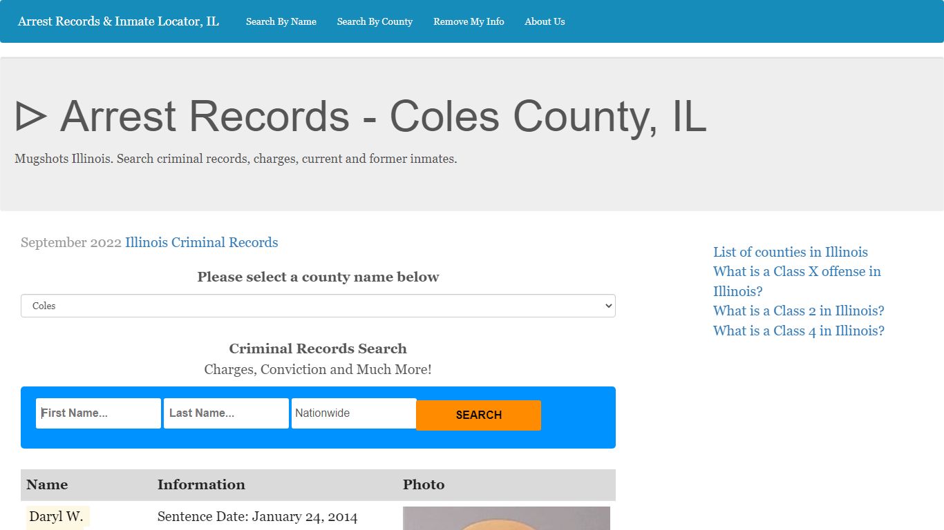 ᐅ Arrest Records - Coles County, IL